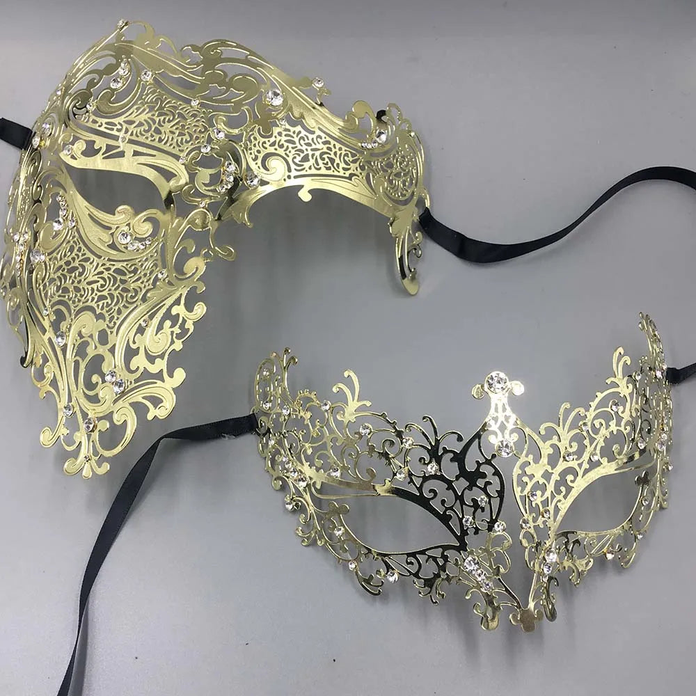 Couple Skull Venetian Masquerade Mask - Choice of colours