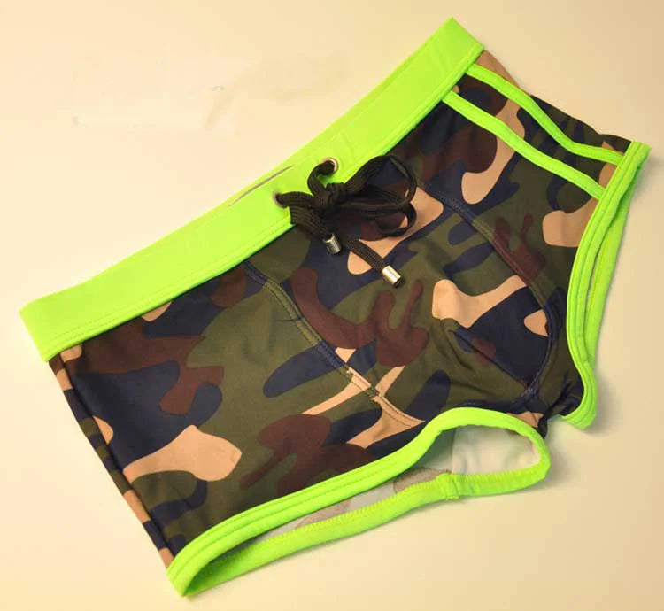 Sporty & Sexy – Low Waist Camouflage Swimwear for Men