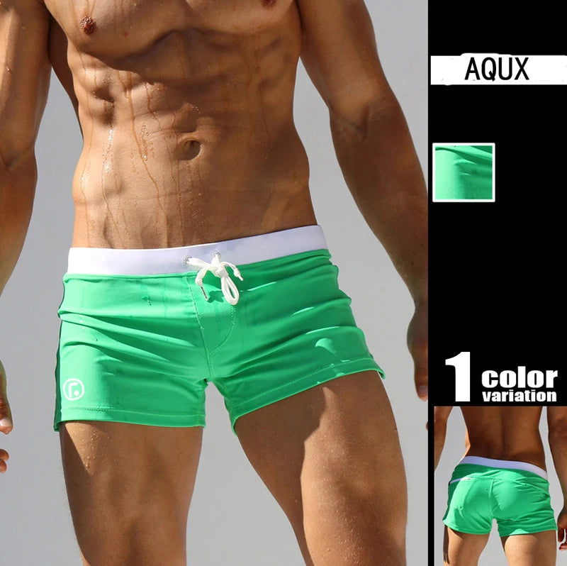 Men’s Low Waist Swim Trunks – Sexy, Stylish Surfing Shorts with Pockets