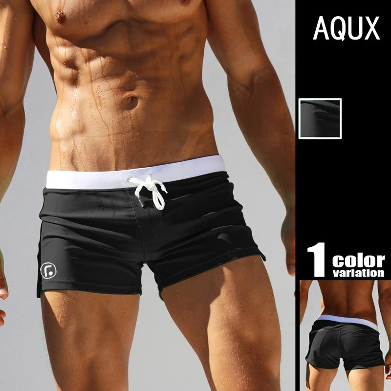 Men’s Low Waist Swim Trunks – Sexy, Stylish Surfing Shorts with Pockets