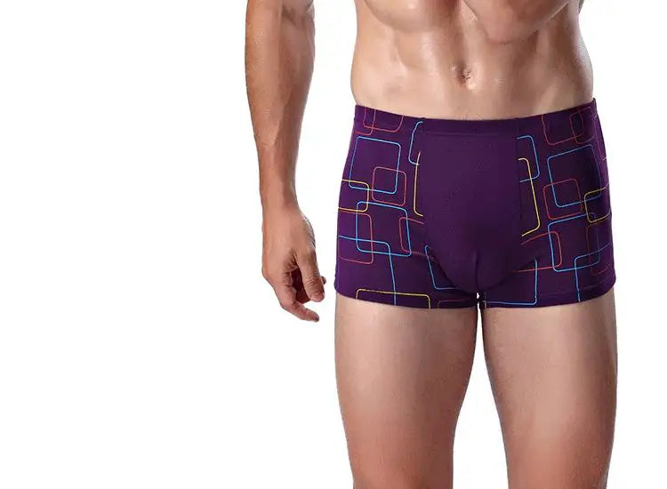 Men’s Bamboo Fiber Boxer Shorts – Breathable Modal Underwear, Striped Plus Size L–5XL