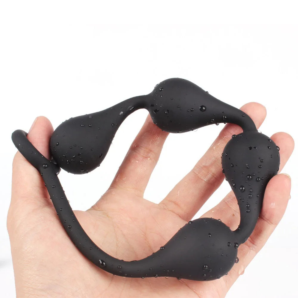 DeepFlex – Hard Silicone Anal Beads Plug for Unisex Pleasure & Training