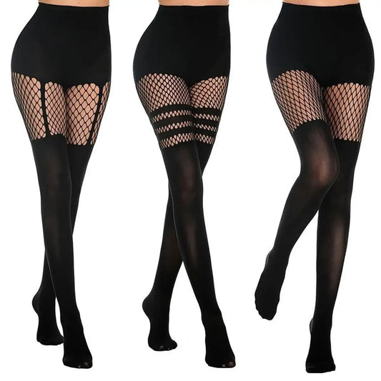 Night Out Glam – Sexy Black Mesh Tights