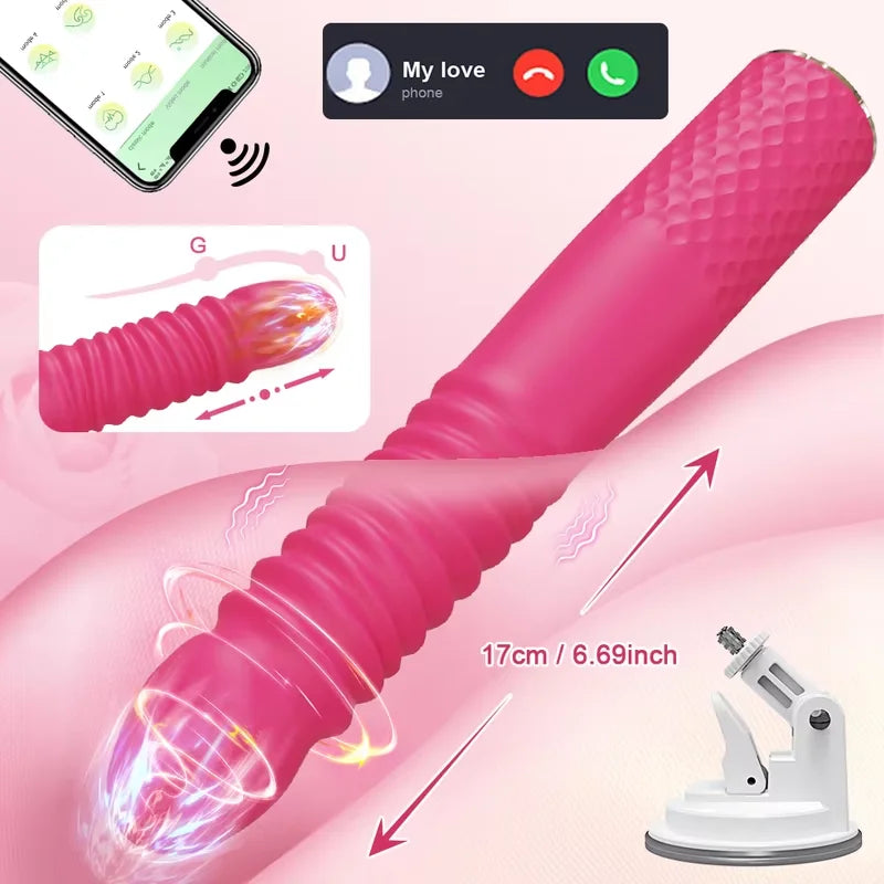 Automatic Telescopic Dildo Vibrator – Powerful G-Spot & Clitoral Stimulator for Women – Hands-Free Thrusting Sex Machine for Intense Vagina Massage