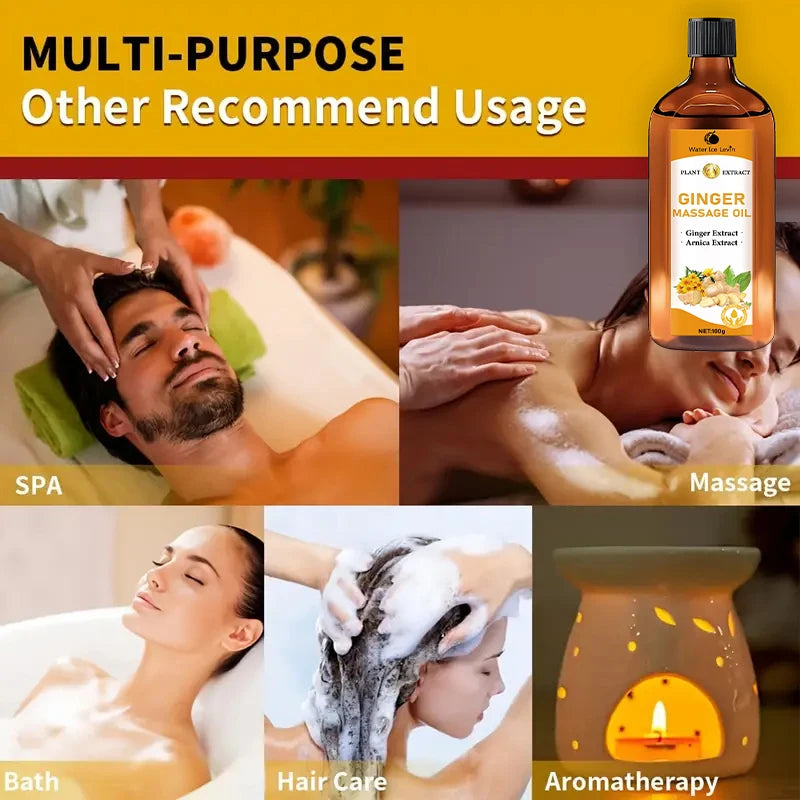 Cold-Pressed Ginger & Turmeric Body Oil – Nourishing Massage & Moisturizing Skin Care with Sweet Almond Oil for All Skin Types