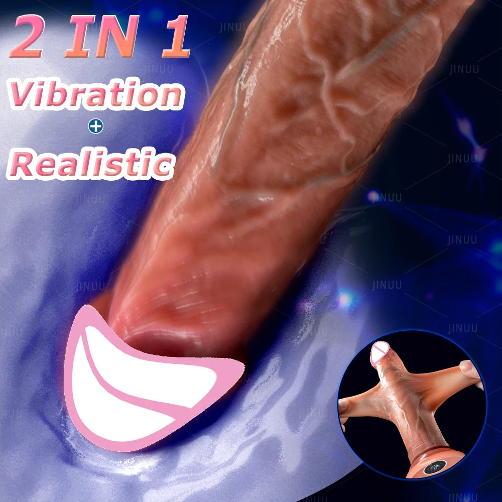 GlideSkin Realistic Sliding Foreskin Dildo – Vibrating, Suction & Strap-On Ready