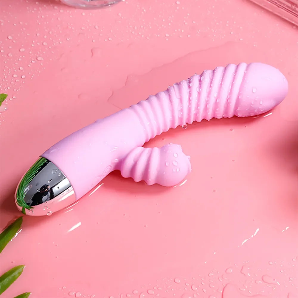 2-in-1 Licking & Suction Vibrator – Powerful G-Spot Dildo Wand and Clitoral Stimulator for Women