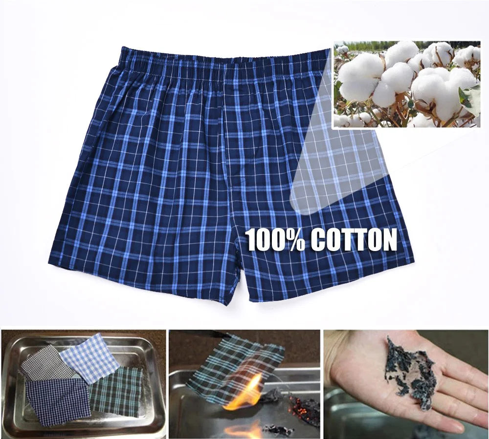 Everyday Comfort – 5PCS Men’s Cotton Plaid Boxers