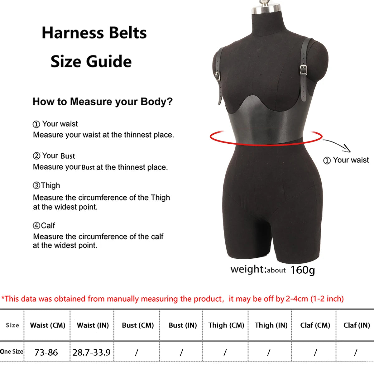 Women Fashion Belt Wide Corset Leather Corselet  Modeling Waist-to-Shoulder Leather Belt Body Harness Goth Clothing Accessories