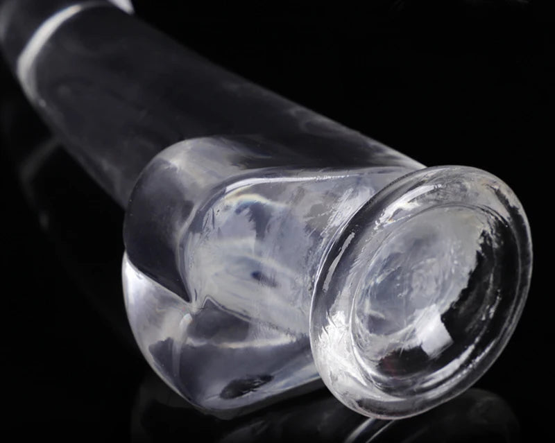CrystalClimax Transparent Realistic Dildo – Suction, Strap-On Ready & 4 Sizes of Pure Pleasure