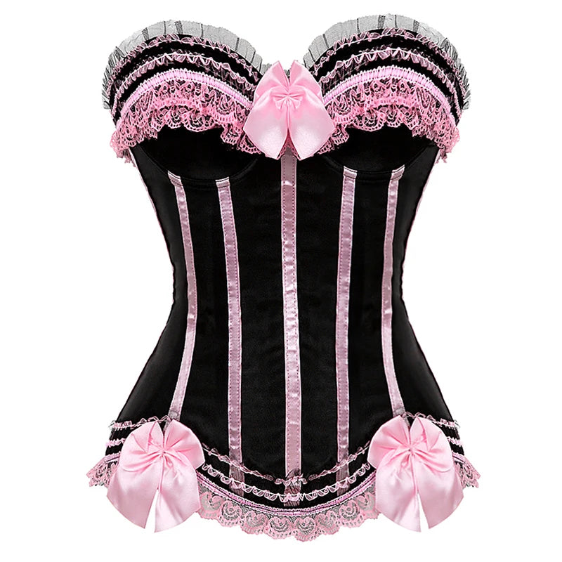 Sexy Black Mesh & Lace Mini Tutu Skirt with Bows + Corset – Flirty Multilayer Dancewear for Showgirls, Raves & Costumes