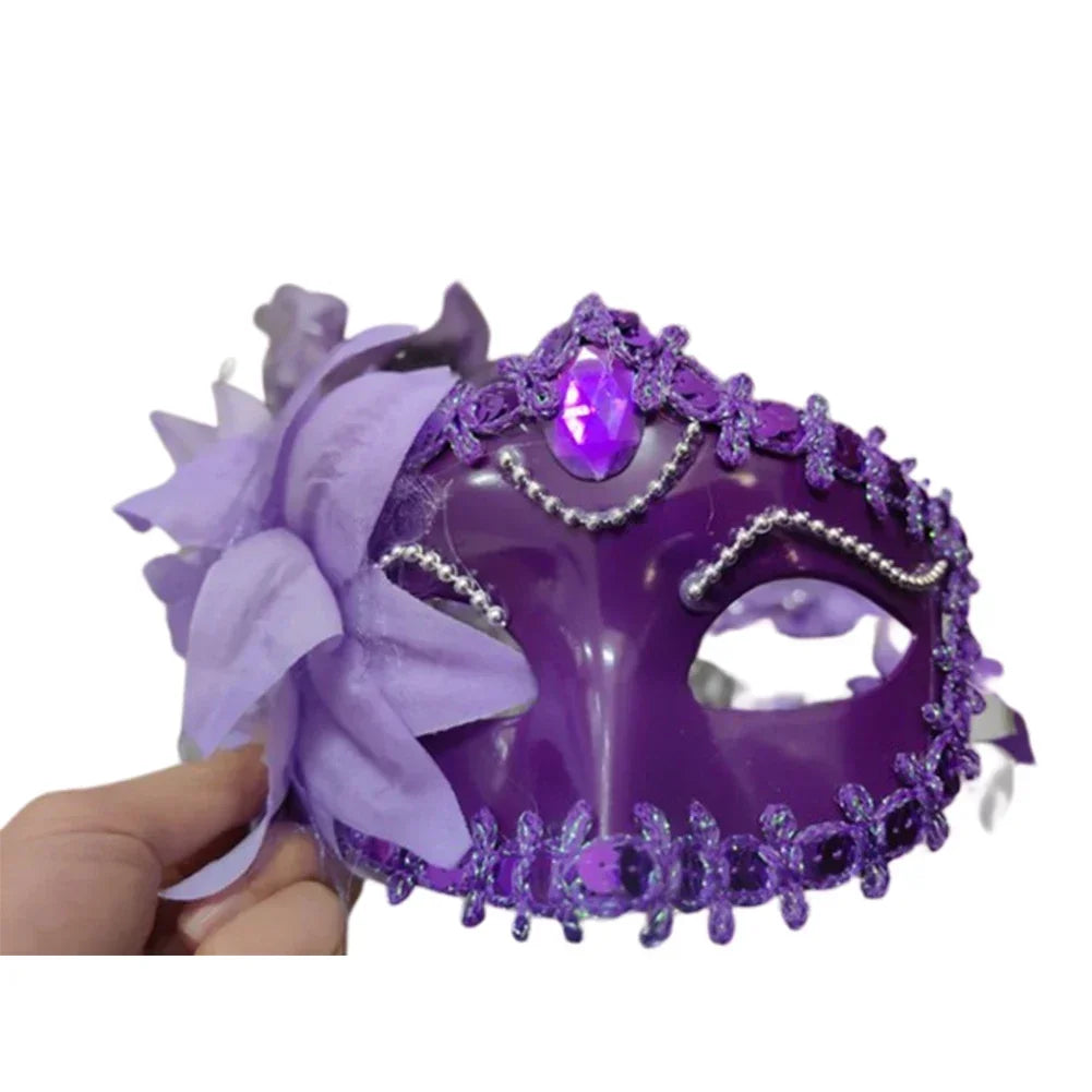 Sexy Venice Cosplay Mask – Erotic Masquerade Princess Eye Mask with Feathers & Luxury Floral Details