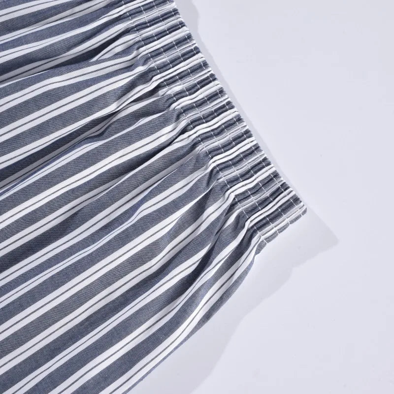 Men’s Classic Cotton Boxer Shorts – Casual, Loose, Striped & Plaid Sleepwear Underwear