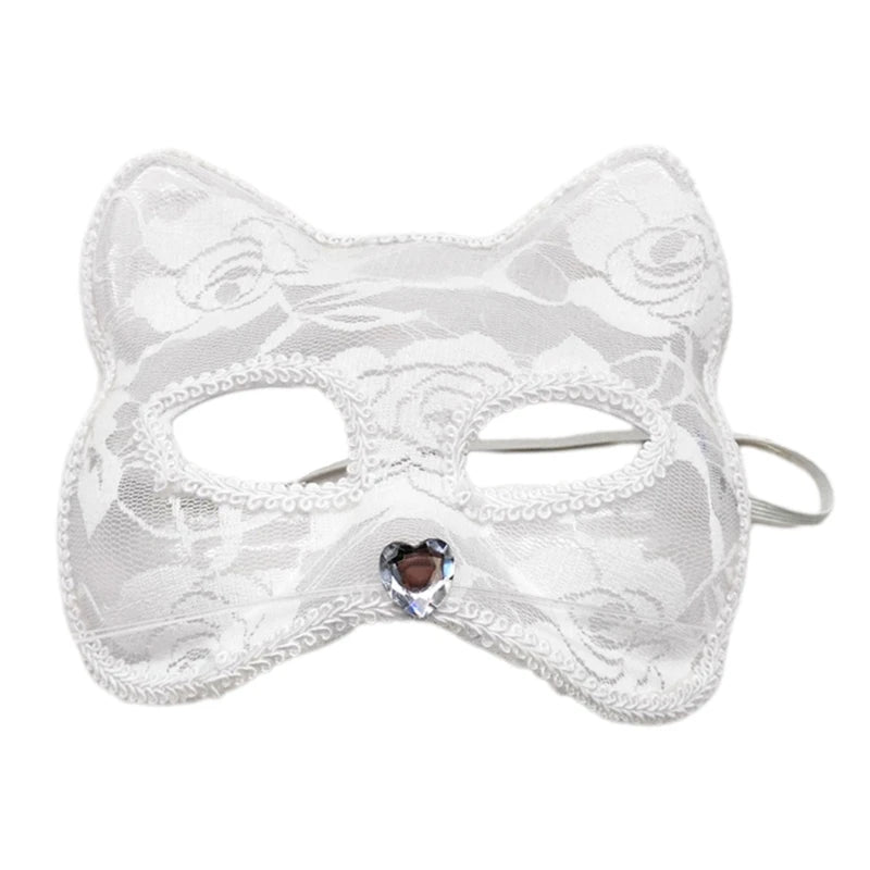 Sexy Lace Cat Face Mask – Elegant Masquerade & Halloween Mask for Women