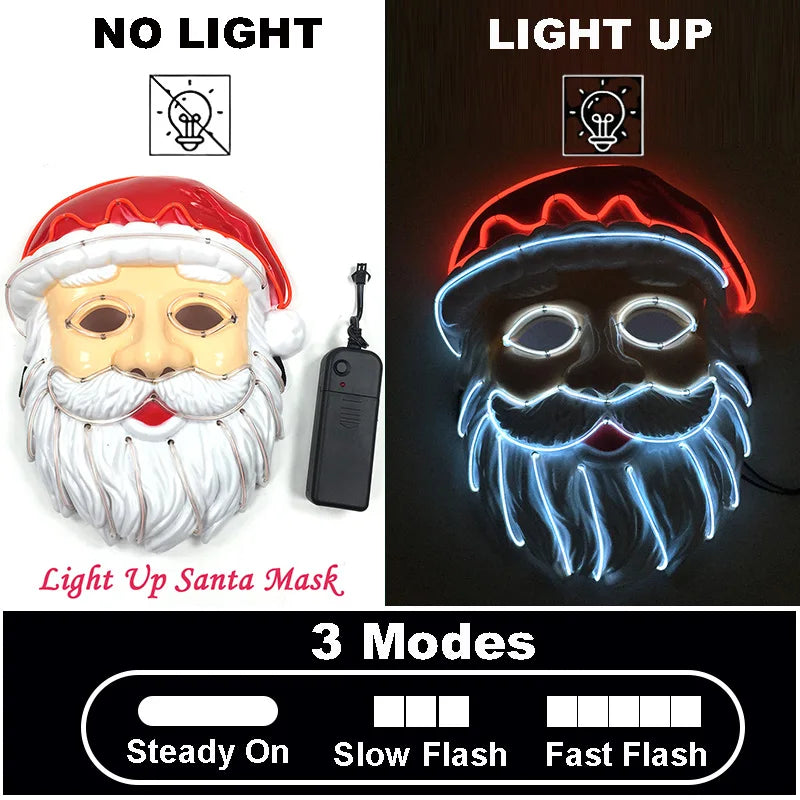 Glow-in-the-Dark Halloween Mask – Neon Luminous Half-Face Masque for Cosplay & Costume Parties