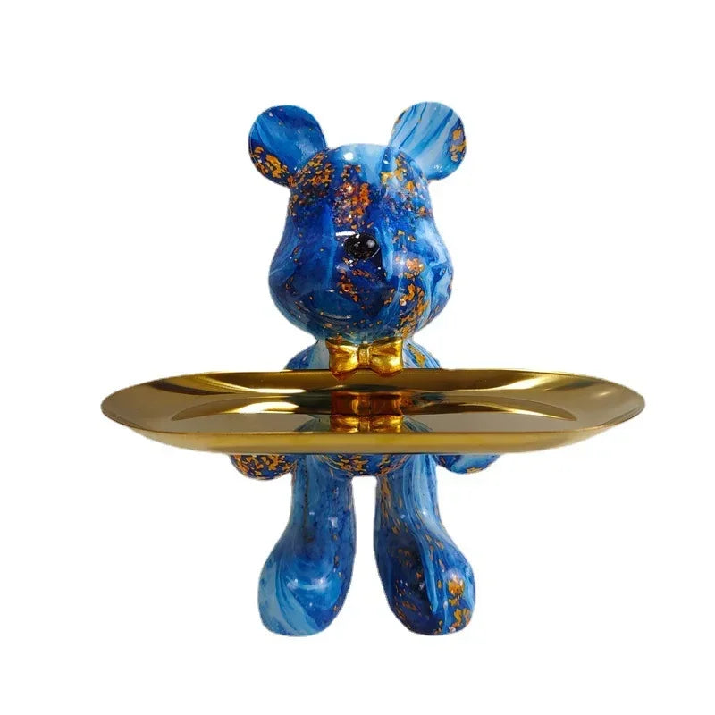 Graffiti Bear Figurine – Modern Animal Ornament & Keys Storage | Home, Shelf, Table, and Room Decor