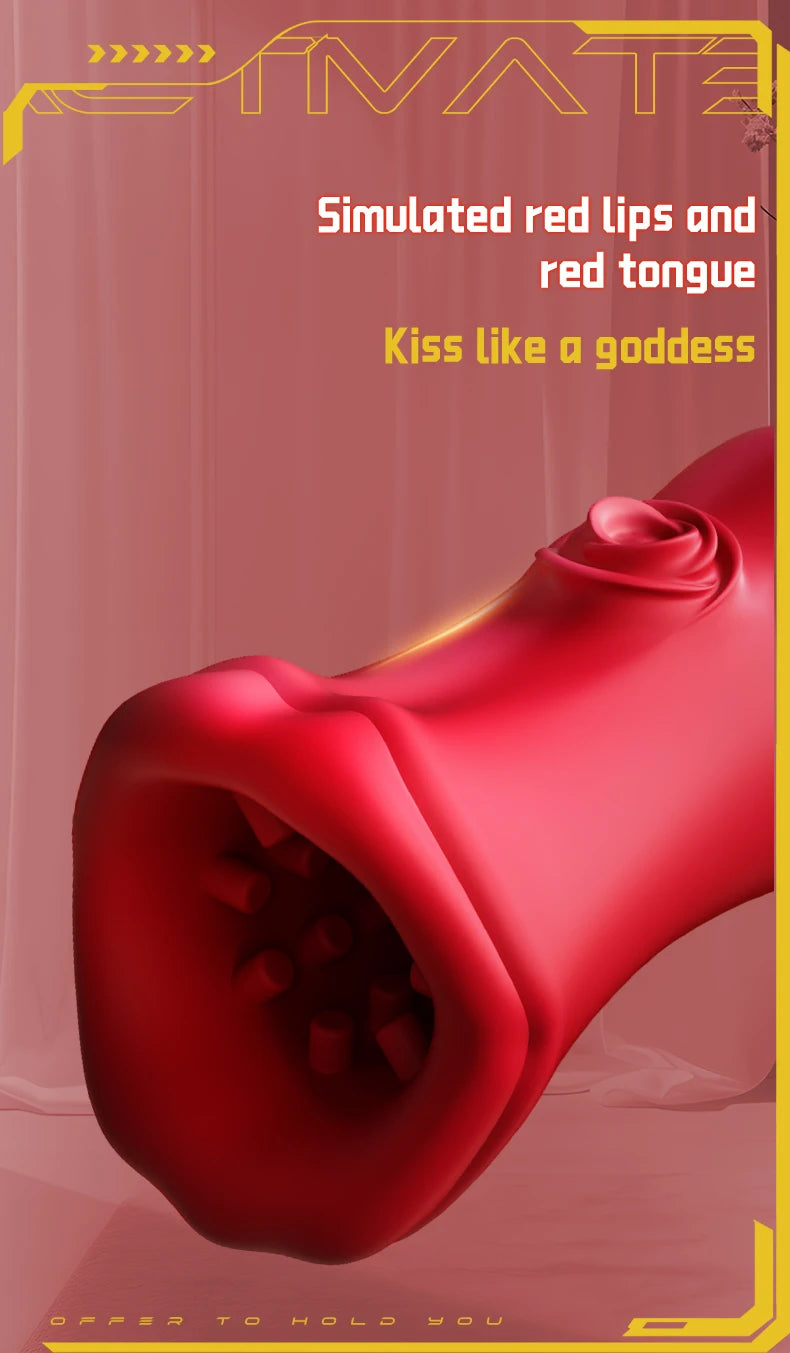 2-in-1 Male Tongue Licking & Deep Throat Masturbator – Glans Stimulator & Training Cup