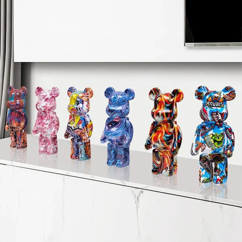 Graffiti Bear Figurine – Modern Abstract Animal Ornament & Money Jar | Home, Table & Room Decor