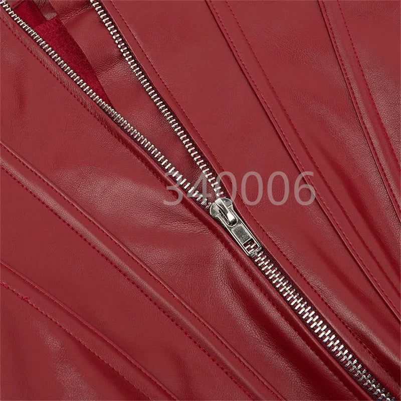 Caudatus Plus Size Faux Leather Overbust Corset – Sexy PU Bustier with Zipper, Burlesque Lingerie for Women