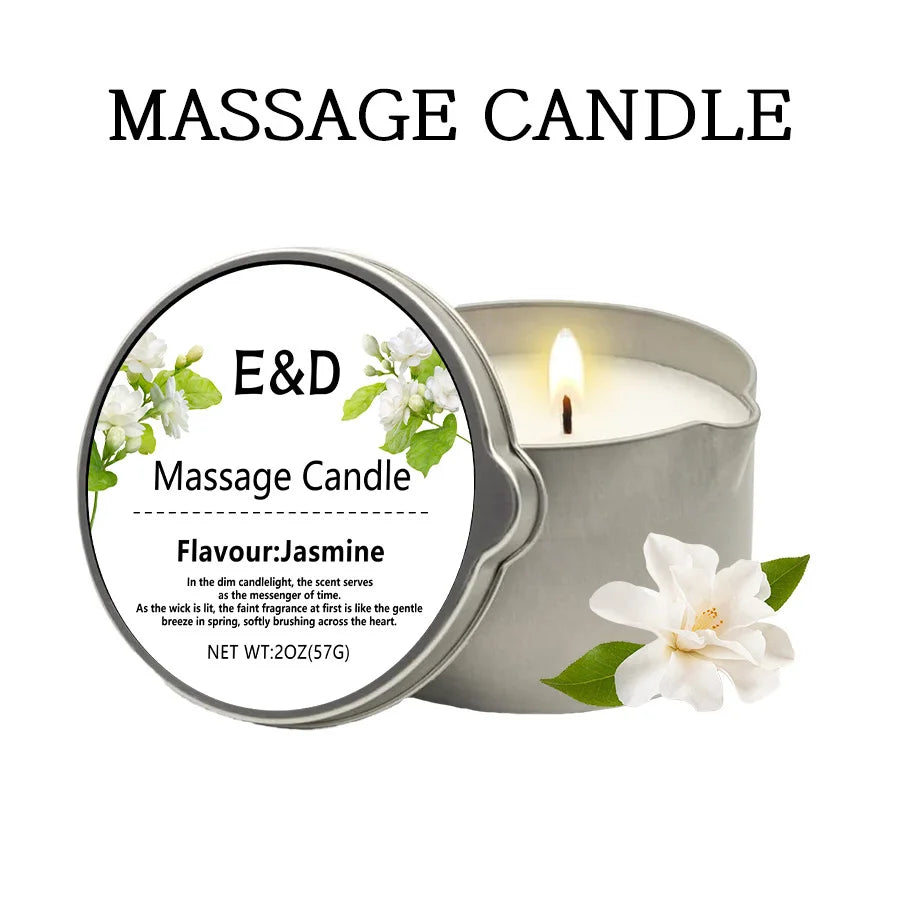 Rose-Scented Massage Oil Candle – 2oz Aromatherapy Body Oil Candle for Pure Relaxation & Home Spa