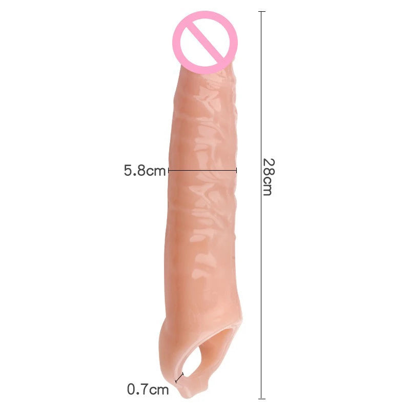 MaxExtend Cock Sleeve – Reusable Penis Extender with Ring Support for Delayed Ejaculation & Bigger Thrills