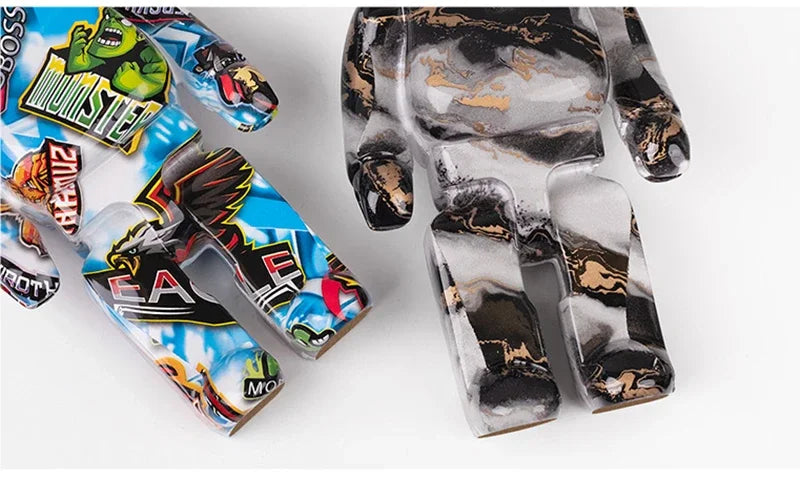 Graffiti Bear Figurine – Modern Abstract Animal Ornament & Money Jar | Home, Table & Room Decor