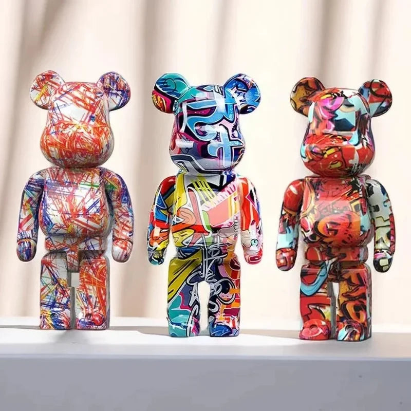 Graffiti Bear Figurine – Modern Abstract Animal Ornament & Money Jar | Home, Table & Room Decor