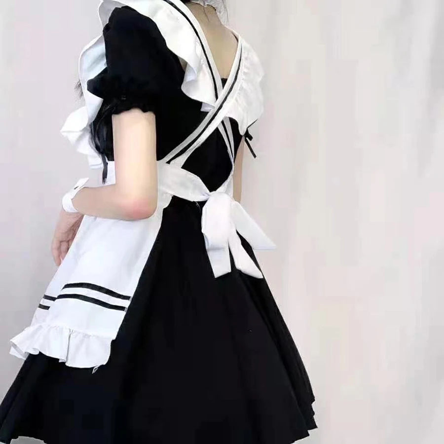 Cute Lolita Maid Costume – Cafe Waitress Cosplay Dress for Women & Girls Roleplay Outfit in Colours