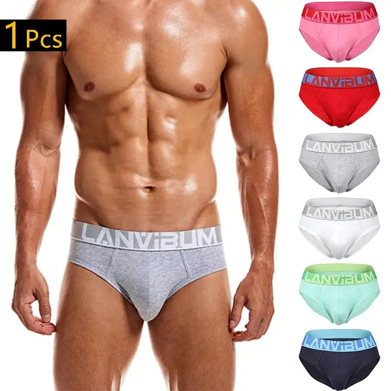 Men’s Antibacterial Cotton Briefs – Soft Stretch U-Pouch Underwear for Comfort