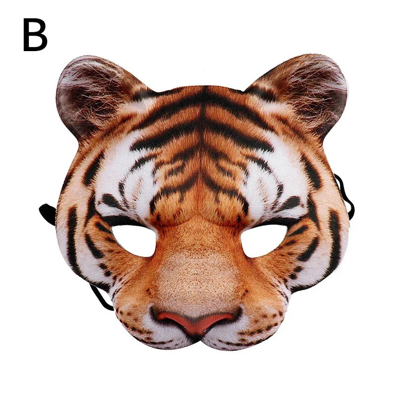3D Animal Masks – Tiger & Pig Half-Face Masquerade Masks for Carnival & Costume Parties