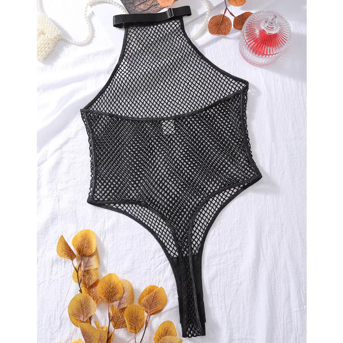 Open Crotch Fishnet Bodysuit for Women’s Seduction