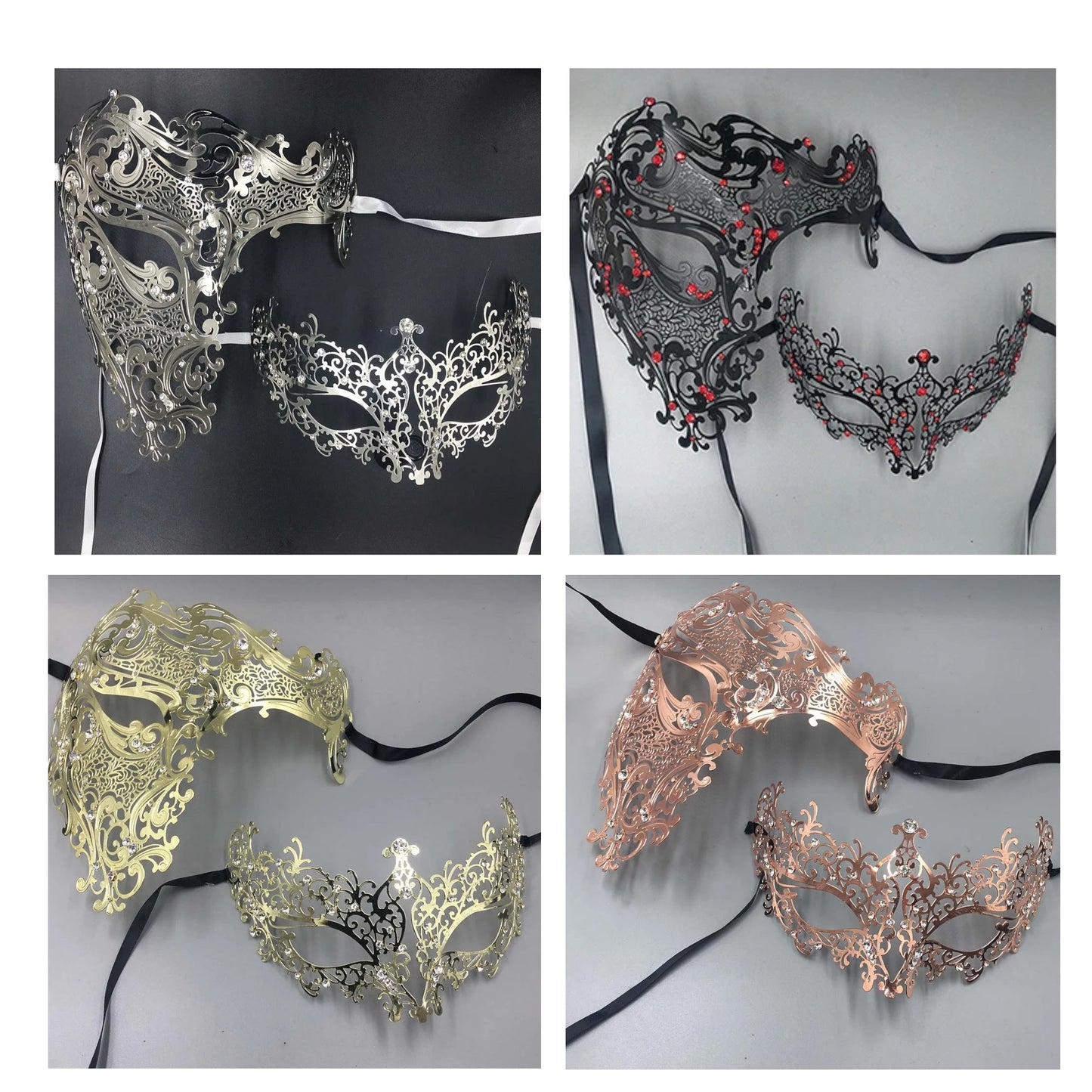 Couple Skull Venetian Masquerade Mask - Choice of colours