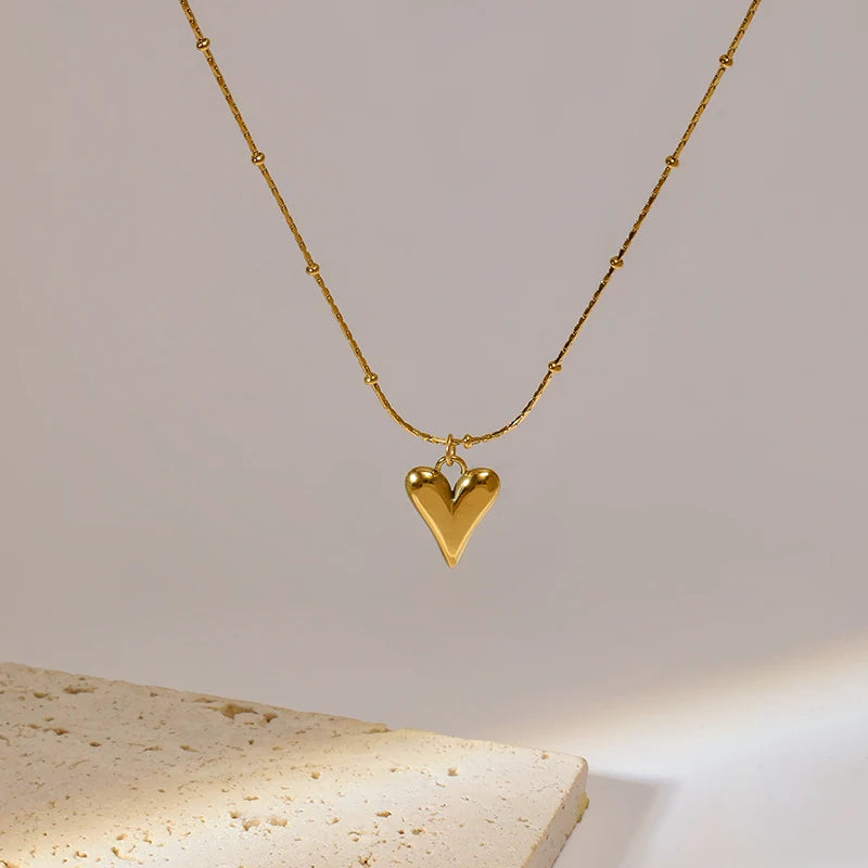 Golden Heart Waterproof Jewellery Set