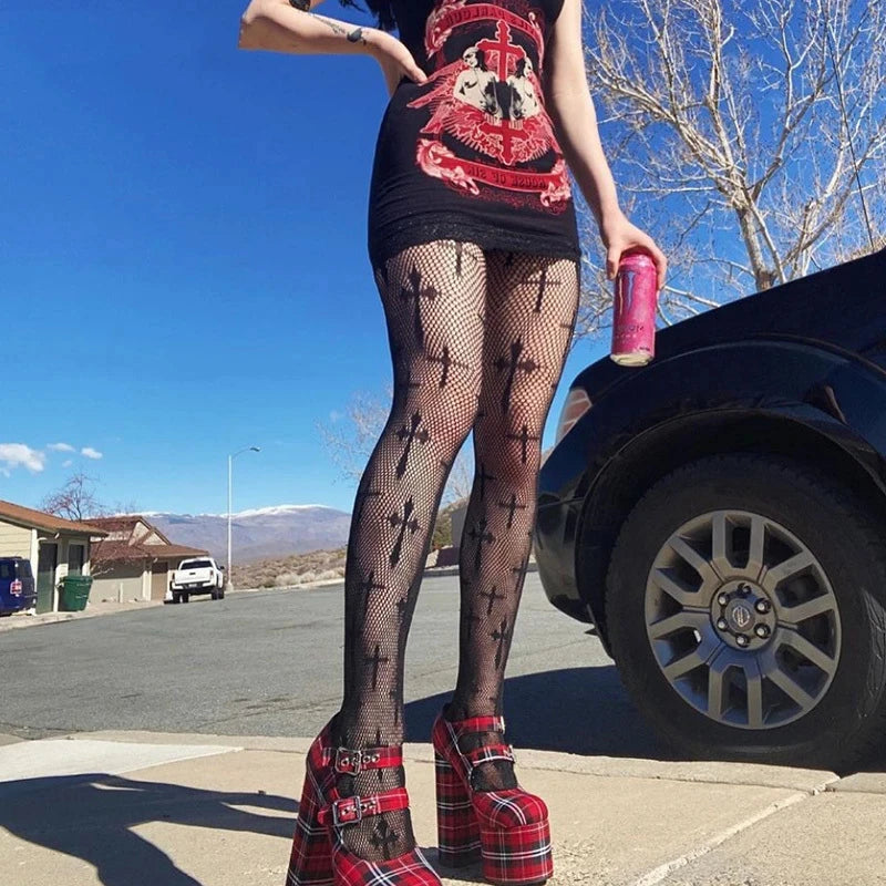 Gothic Allure – Sexy Lolita Fishnet Tights