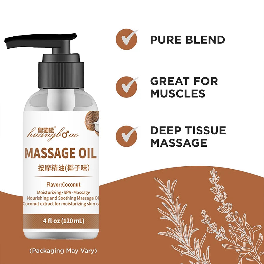 Coconut Massage Oil for Couples – Relaxing Full Body Massage Therapy Oil with Smooth-Gliding Formula, Perfect for Date Night & Valentine’s