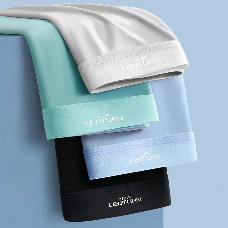 Stay Cool & Sexy – 4PCS Men’s Ice Silk Boxers