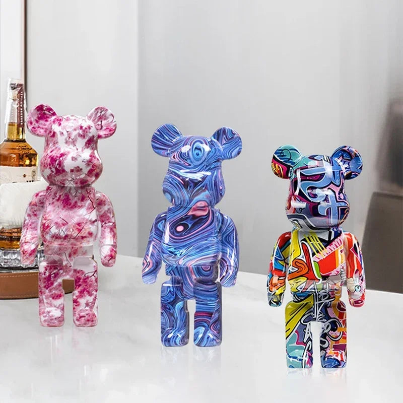 Graffiti Bear Figurine – Modern Abstract Animal Ornament & Money Jar | Home, Table & Room Decor