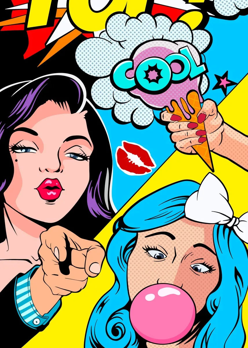 Fiery Femmes – Abstract Pop Art Canvas