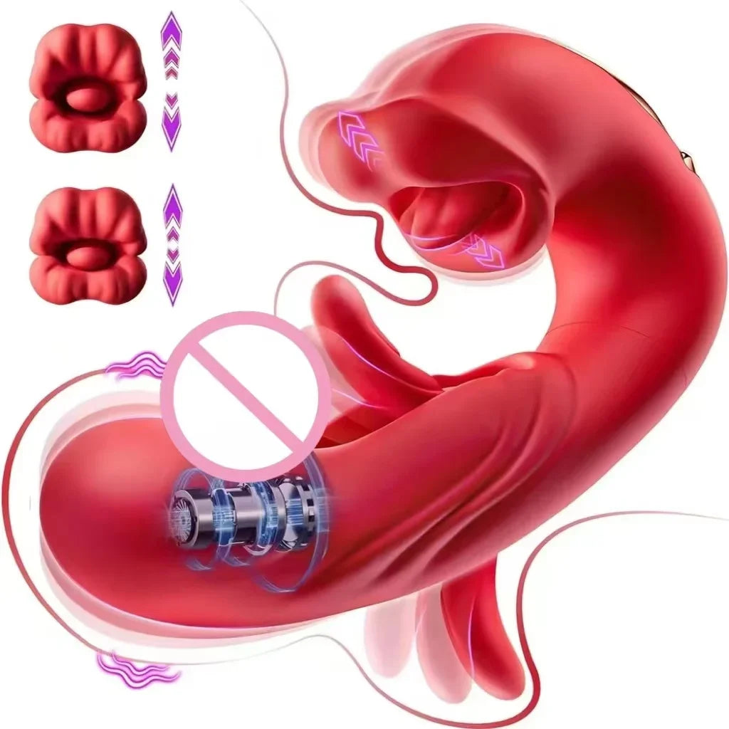 LuxeLick 5-in-1 Tongue Vibrator – Clit, Nipple, G-Spot & Anal Pleasure Toy