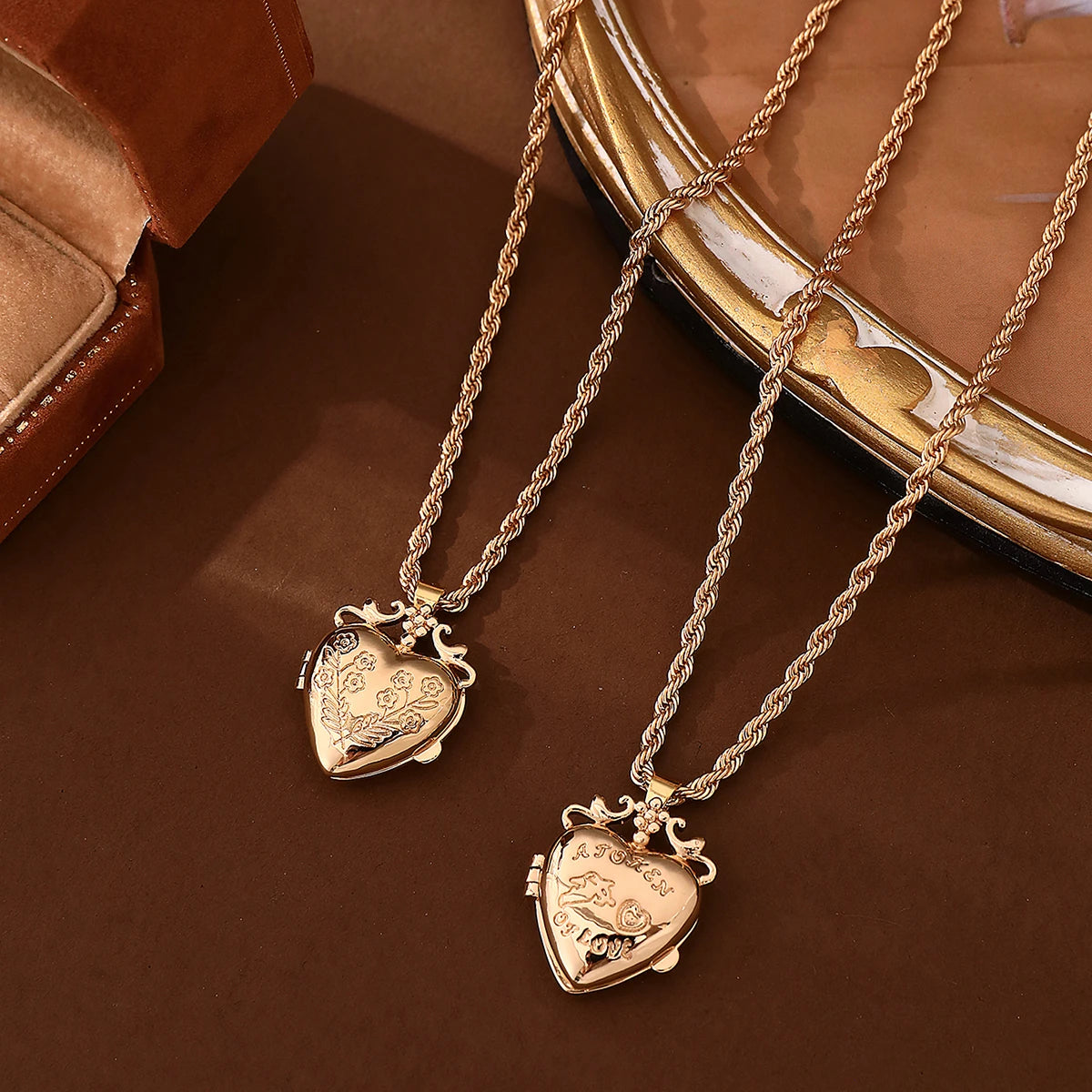 Blooming Love Heart Locket Necklace