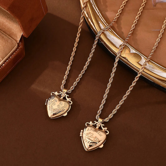 Blooming Love Heart Locket Necklace