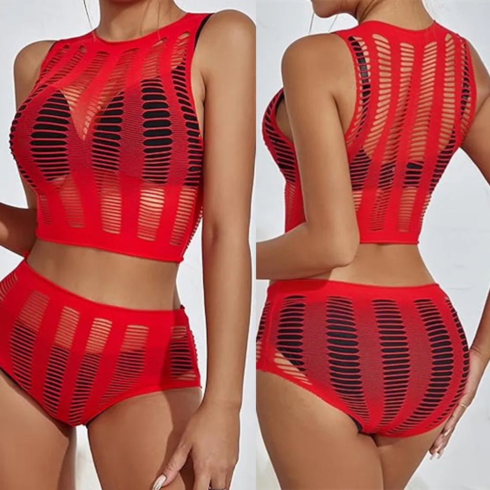 Erotic Fishnet Bodysuit Lingerie – Hot Transparent One-Piece Jumpsuit for Women, Sensual Exotic Underwear Costume