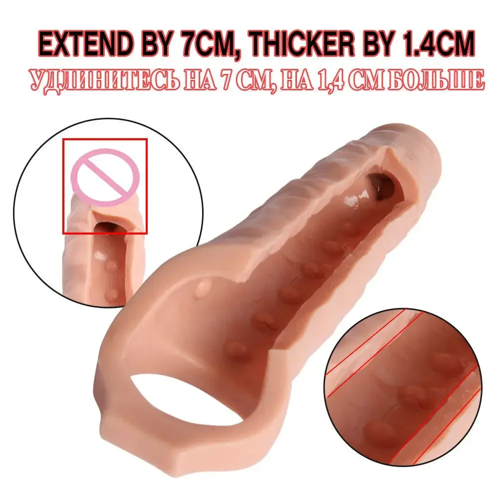 MaxExtend Cock Sleeve – Reusable Penis Extender with Ring Support for Delayed Ejaculation & Bigger Thrills
