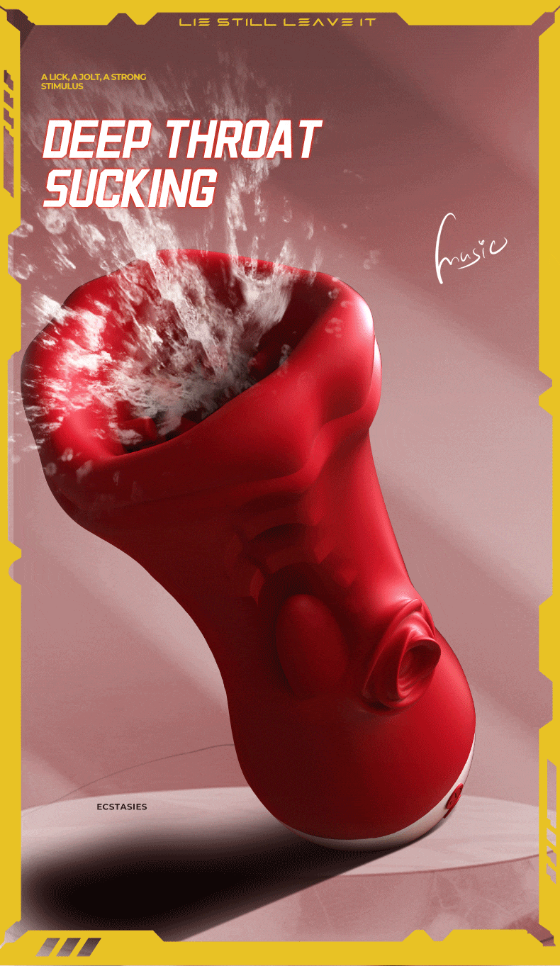 2-in-1 Male Tongue Licking & Deep Throat Masturbator – Glans Stimulator & Training Cup