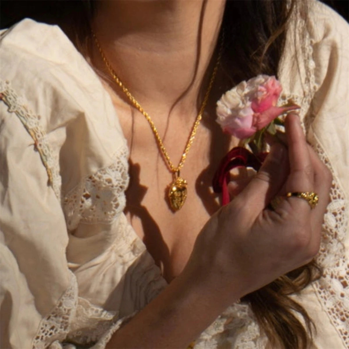 Blooming Love Heart Locket Necklace