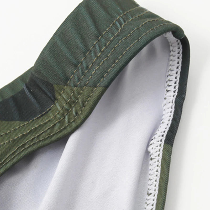 Men’s Camouflage Seamless Briefs – Ultra-Thin, Low-Waist, Breathable Sexy Pouch Underwear