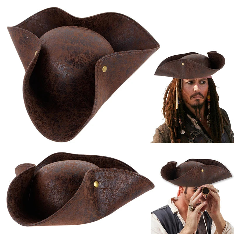 Naughty Pirate Captain Hat – Sexy Brown Tricorn for Adult Masquerade, Fantasy Play & Halloween Mischief