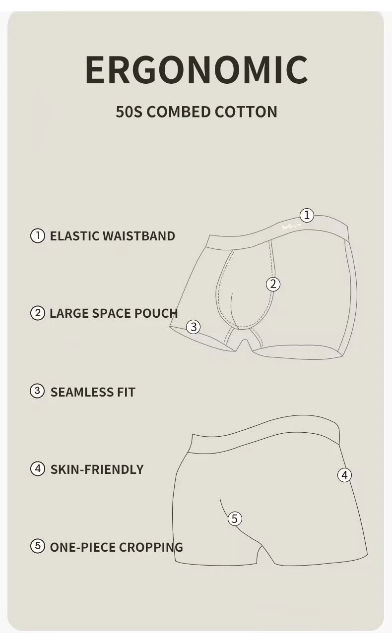 Graphene Cotton Boxers – 4PCS Striped Men’s Underwear