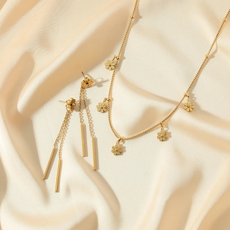 Golden Heart Waterproof Jewellery Set