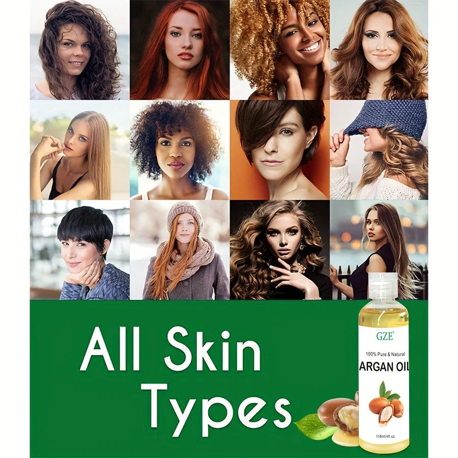 Organic Moroccan Argan Oil – 100% Pure, Cold-Pressed Virgin Oil for Hair, Face, Body & Scalp | Premium Moisturizer for Dry & Damaged Skin